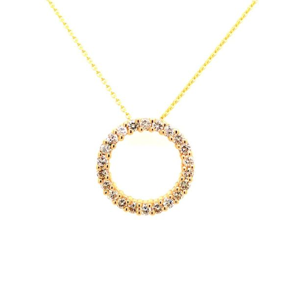 14K Yellow Gold Diamond Circle Pendant Van Adams Jewelers Snellville, GA