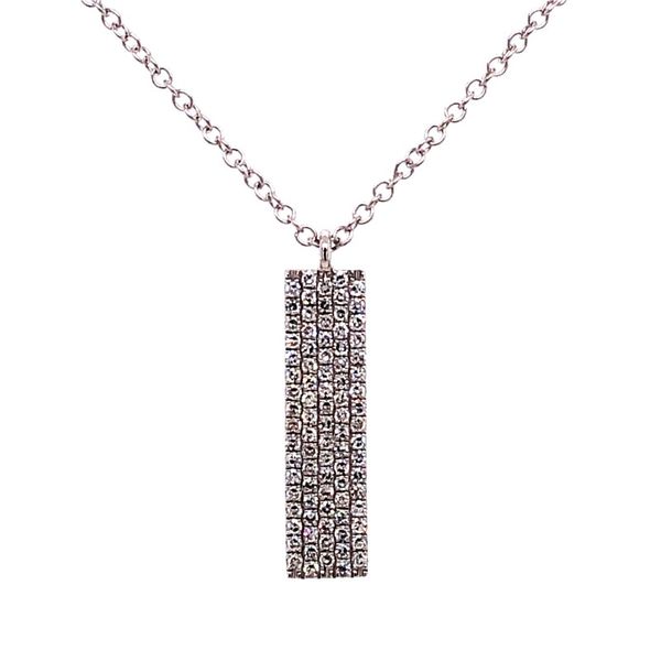 Shy Creation 14K White Gold Diamond Bar Necklace Van Adams Jewelers Snellville, GA