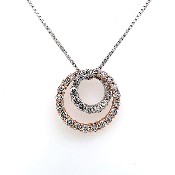 Lady's White And Rose 14 Karat Diamond Fashion Necklace With 0.82Tw Round G/H Si2 Diamonds Van Adams Jewelers Snellville, GA
