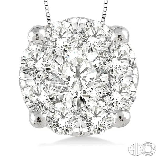 14K White Gold Lovebright Diamond Pendant Image 3 Van Adams Jewelers Snellville, GA