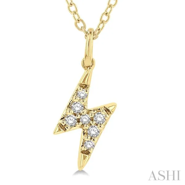 Lightning Bolt Shape Petite Diamond Fashion Pendant Image 3 Van Adams Jewelers Snellville, GA