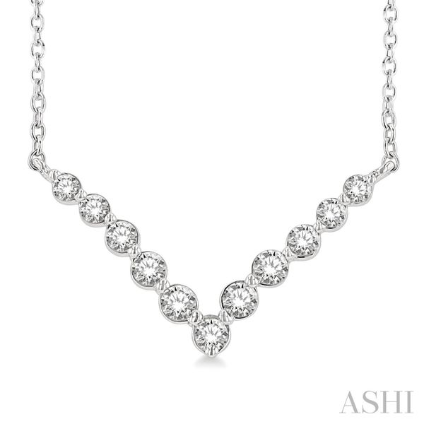 Chevron Diamond Necklace Image 2 Van Adams Jewelers Snellville, GA