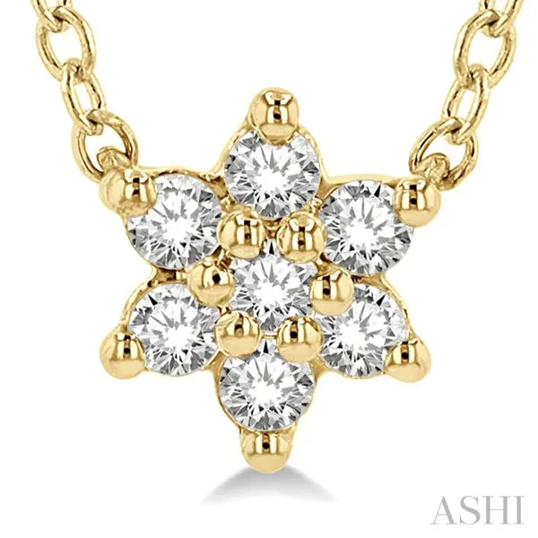 Flower Shape Petite Diamond Fashion Pendant Image 2 Van Adams Jewelers Snellville, GA