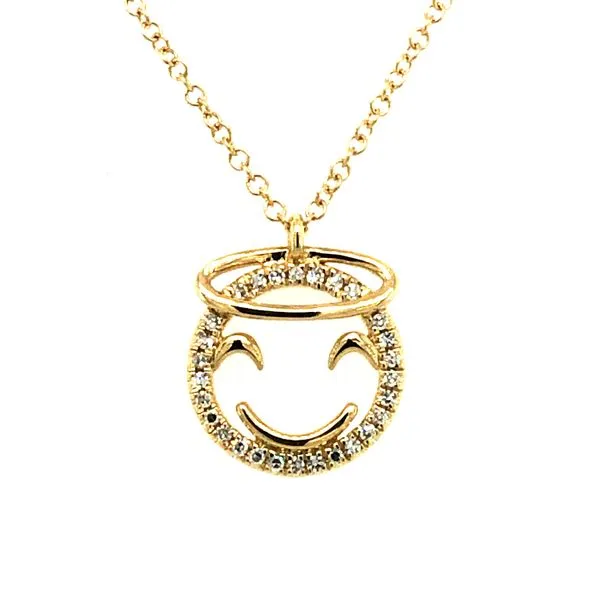 Shy Creation Smiley Halo Emoji Necklace Van Adams Jewelers Snellville, GA