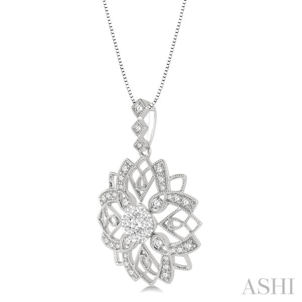 Lovebright Floral Lattice Diamond Pendant Image 2 Van Adams Jewelers Snellville, GA
