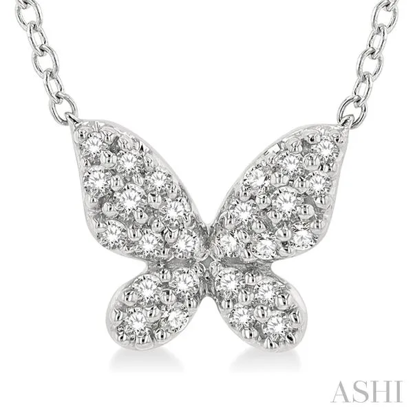 Butterfly Shape Petite Diamond Fashion Pendant Image 2 Van Adams Jewelers Snellville, GA