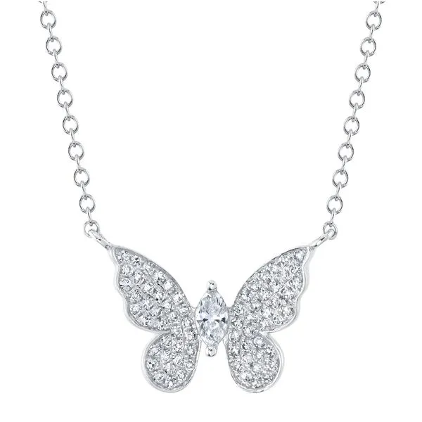 0.23CT DIAMOND MARQUISE BUTTERFLY NECKLACE
