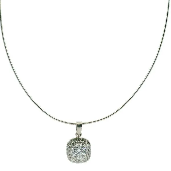 14K White Gold Lab Diamond Wire Necklace Image 2 Van Adams Jewelers Snellville, GA