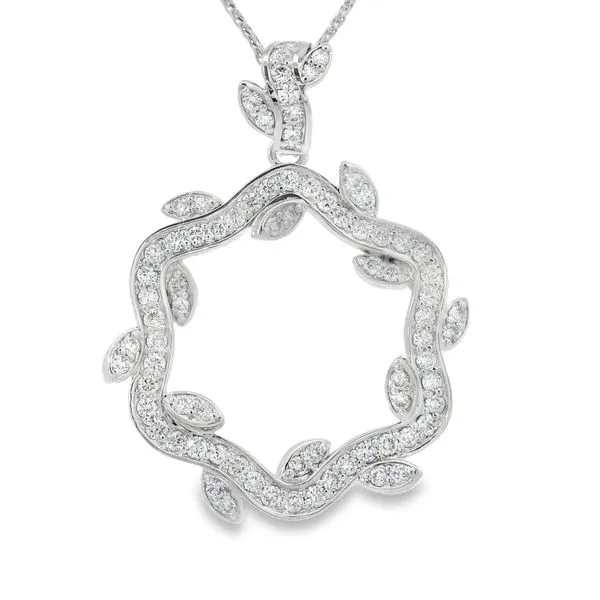 Van Adams Collection White Gold Diamond Circle Necklace Van Adams Jewelers Snellville, GA