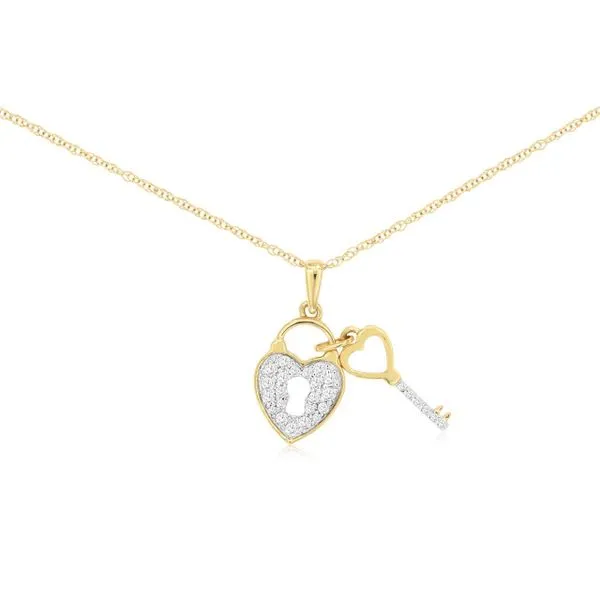Diamond Heart Lock and Key Necklace Van Adams Jewelers Snellville, GA