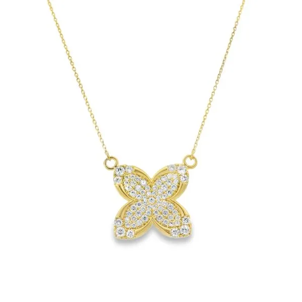 YELLOW 14 KARAT DIAMOND CLOVER NECKLACE Van Adams Jewelers Snellville, GA