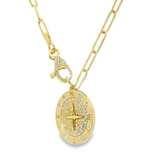 14KT YELLOW DIAMOND COMPASS NECKLACE Image 2 Van Adams Jewelers Snellville, GA