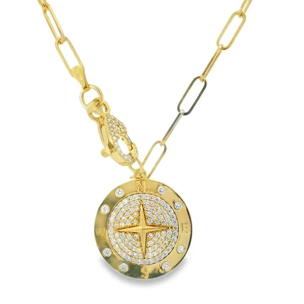 14KT YELLOW DIAMOND COMPASS NECKLACE Van Adams Jewelers Snellville, GA