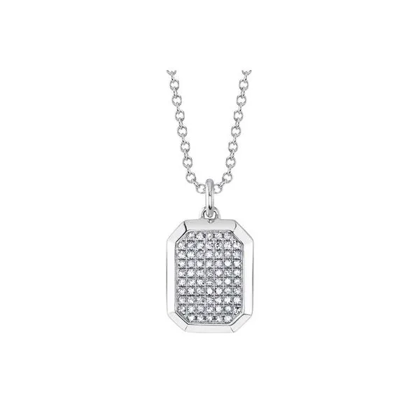 0.15CT DIAMOND PAVE DOG TAG GEO CUT NECKLACE Van Adams Jewelers Snellville, GA