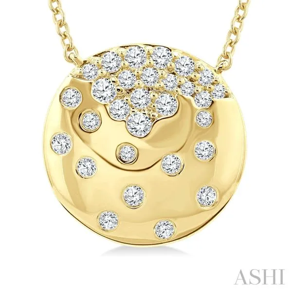 Mosaic Circle Diamond Fashion Pendant Image 3 Van Adams Jewelers Snellville, GA