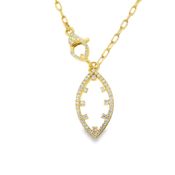 Marquise Diamond Fashion Necklace with Diamond Clasp Image 2 Van Adams Jewelers Snellville, GA