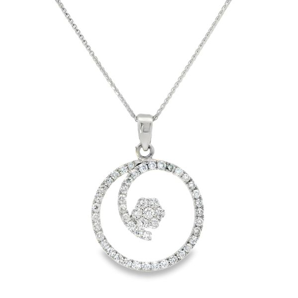 Diamond Fashion Swirl Necklace Image 2 Van Adams Jewelers Snellville, GA