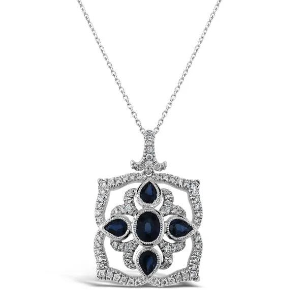 Gabriel & Co. 14K White Gold Sapphire Pendant Van Adams Jewelers Snellville, GA