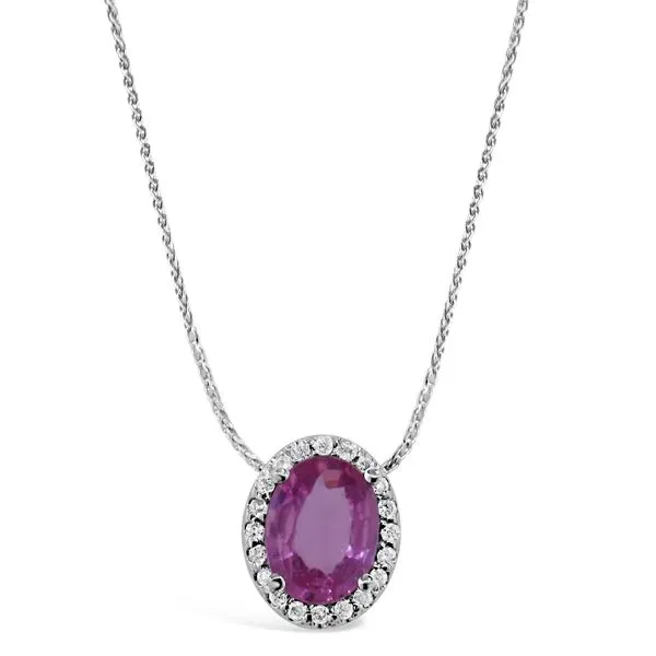 14K White Gold Pink Sapphire Pendant Van Adams Jewelers Snellville, GA