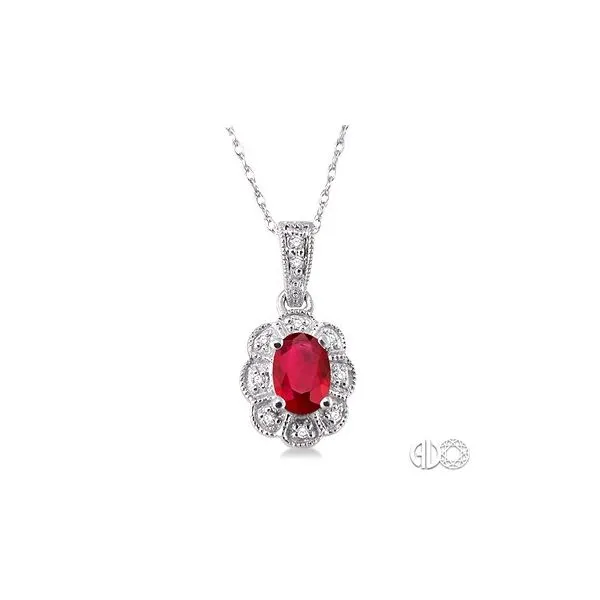 10K White Gold Ruby Pendant Van Adams Jewelers Snellville, GA