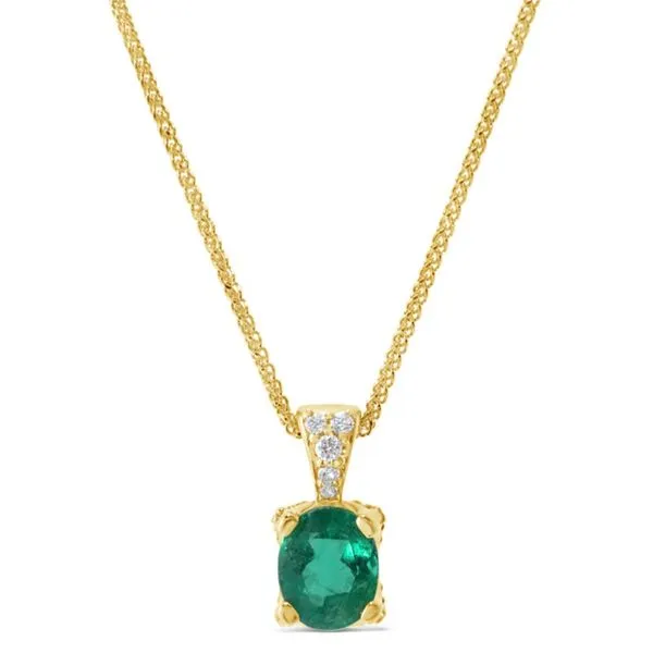 14K Yellow Gold Emerald Pendant Van Adams Jewelers Snellville, GA