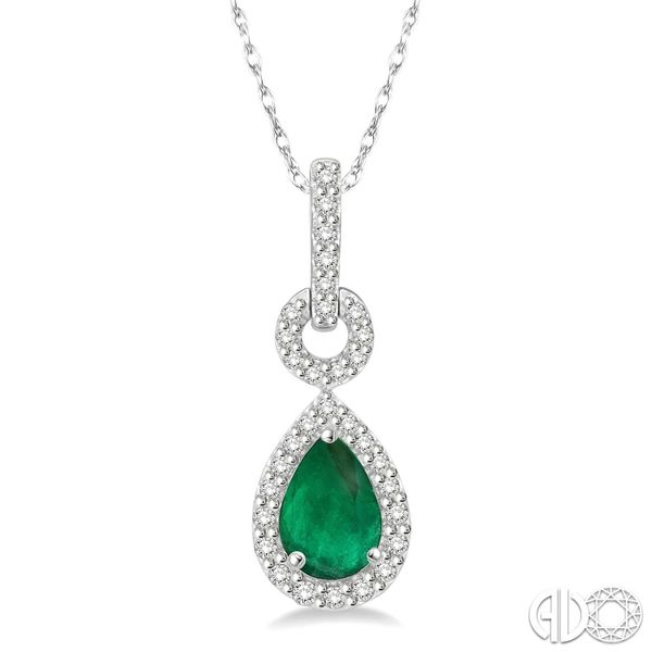 10K White Gold Emerald Pendant Van Adams Jewelers Snellville, GA