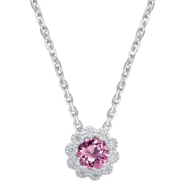 14K White Gold Pink Tourmaline Pendant Van Adams Jewelers Snellville, GA