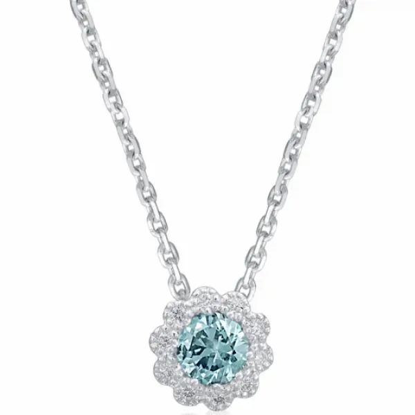 14K White Gold Aquamarine Pendant Van Adams Jewelers Snellville, GA