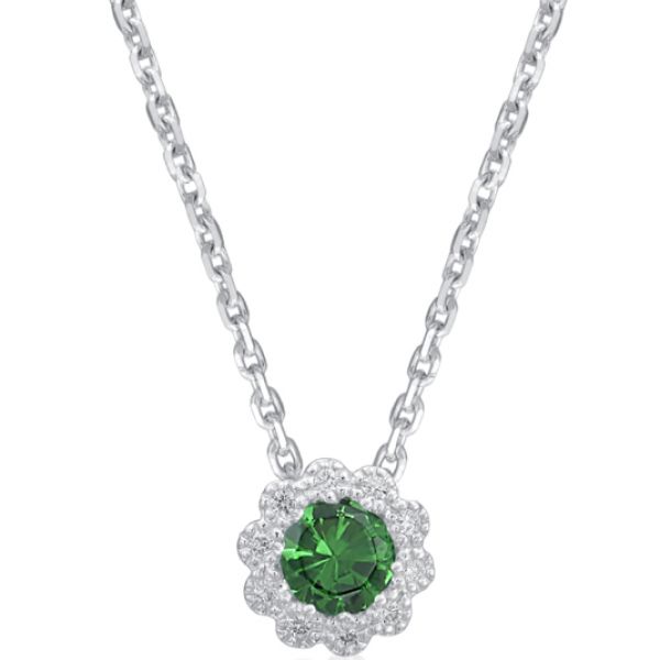 14K White Gold Emerald Pendant Van Adams Jewelers Snellville, GA