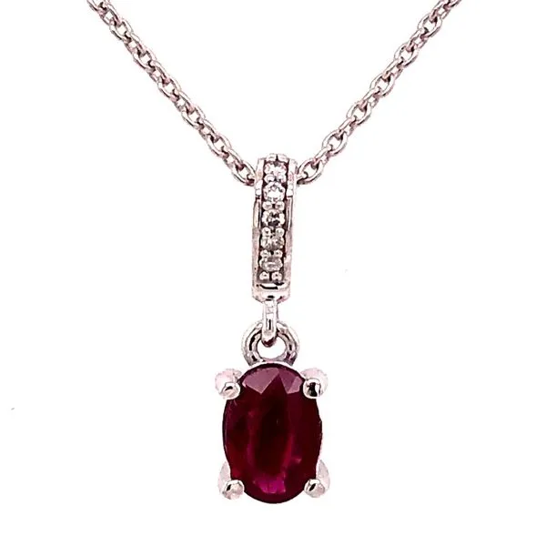 14K White Gold Ruby Pendant similar item image