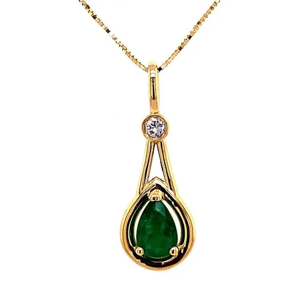 14K Yellow Gold Emerald Pendant Van Adams Jewelers Snellville, GA