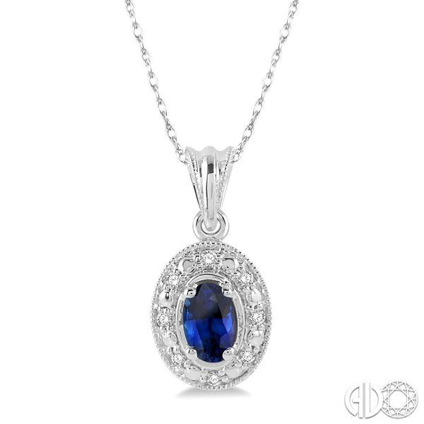 14K White Gold Sapphire Pendant Van Adams Jewelers Snellville, GA