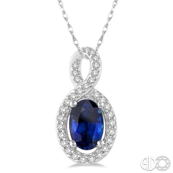 Oval Sapphire and Diamond Pendant Van Adams Jewelers Snellville, GA