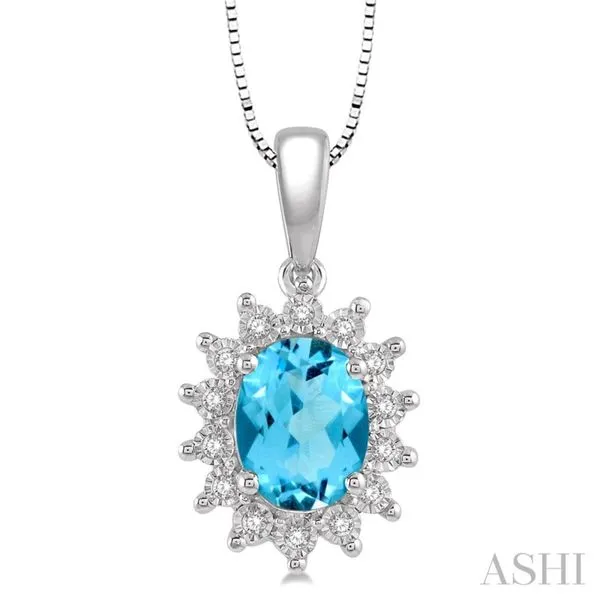 10K White Gold Blue Topaz Pendant Van Adams Jewelers Snellville, GA