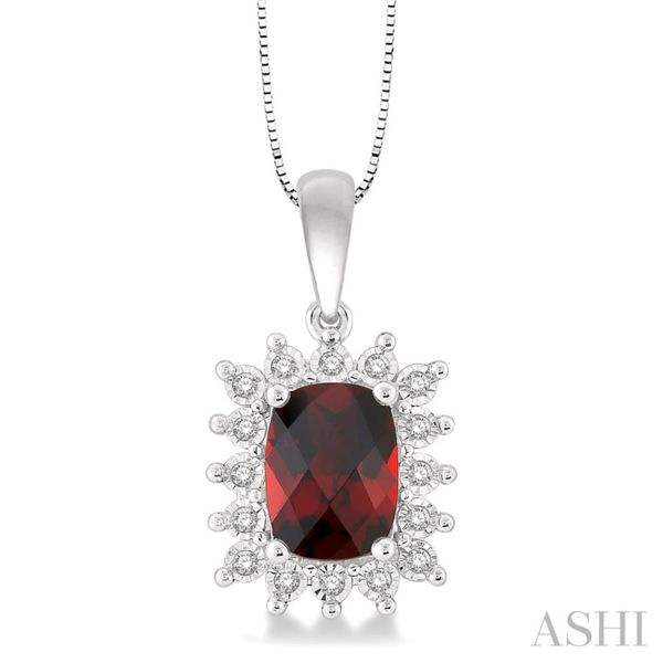 10K White Gold Garnet Pendant Van Adams Jewelers Snellville, GA