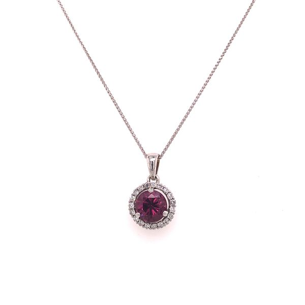 Rhodolite Garnet and Diamond Necklace Image 2 Van Adams Jewelers Snellville, GA