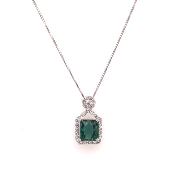 Tourmaline Diamond Necklace Image 2 Van Adams Jewelers Snellville, GA