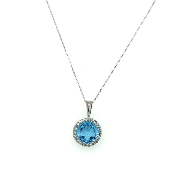 Blue topaz and Diamond Necklace Image 2 Van Adams Jewelers Snellville, GA