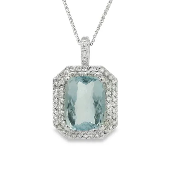 Stunning Aquamarine and Diamond Necklace Van Adams Jewelers Snellville, GA