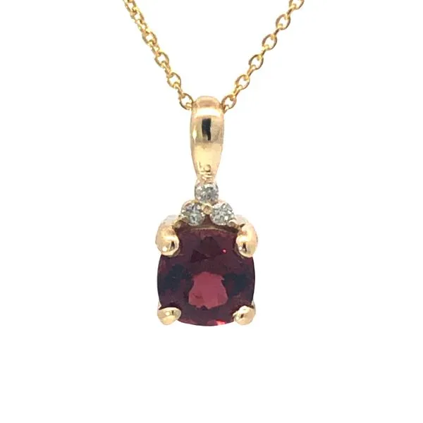 Garnet Necklace in Yellow Gold Image 2 Van Adams Jewelers Snellville, GA