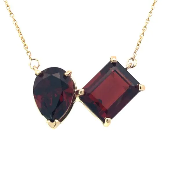 2 Stone Garnet Necklace Image 2 Van Adams Jewelers Snellville, GA