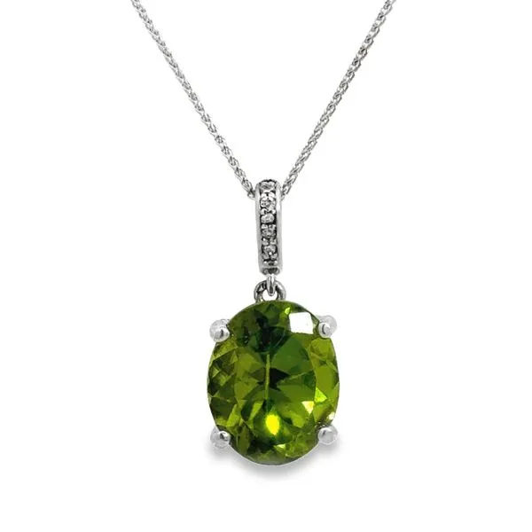 White Gold Peridot Necklace Van Adams Jewelers Snellville, GA
