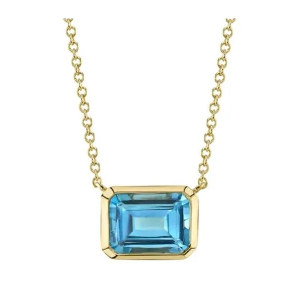 2.08CT 14K Y/G BLUE TOPAZ NECKLACE Van Adams Jewelers Snellville, GA