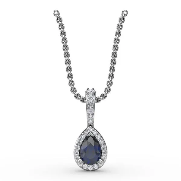 Statement Sapphire and Diamond Pendant Van Adams Jewelers Snellville, GA