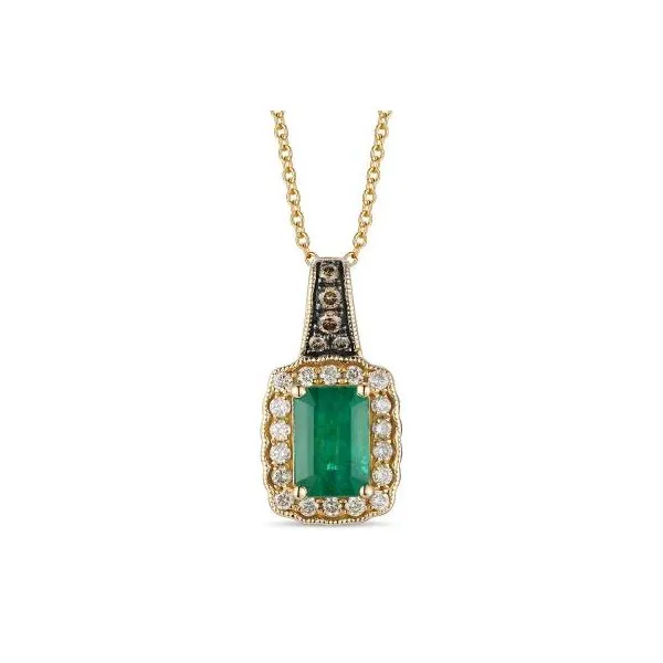 14K Honey Gold™ Pendant | Costa Smeralda Emeralds™ 3/4 cts. | Chocolate Diamonds® 1/20 cts., Nude Diamonds™ 1/6 cts. Van Adams Jewelers Snellville, GA
