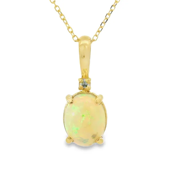 14K Gold Opal Necklace with Diamond Accent Van Adams Jewelers Snellville, GA
