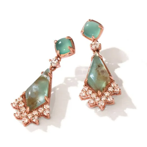 Le Vian 14K Strawberry Gold® Earrings | Peacock Aquaprase™ 4 3/4 cts., Vanilla Topaz™ 7/8 cts. Van Adams Jewelers Snellville, GA