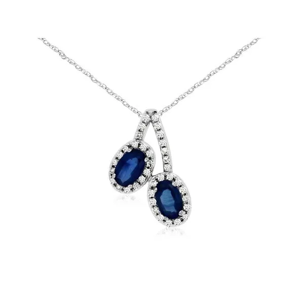 Two Stone Sapphire and Diamond Necklace Van Adams Jewelers Snellville, GA