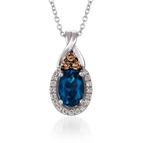 Le Vian Chocolatier® Pendant featuring Deep Sea Blue Topaz™ Chocolate Diamonds® , Vanilla Diamonds® set in 14K Vanilla Gold® Van Adams Jewelers Snellville, GA