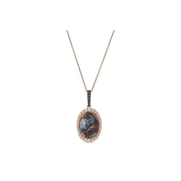 14K Strawberry Gold® Pendant | Aquadite Black With Nude Diamonds And Chocolate Diamonds Van Adams Jewelers Snellville, GA